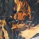 Abstract Materic Oil on Canvas Signed DE ROSA 1997 80x80cm