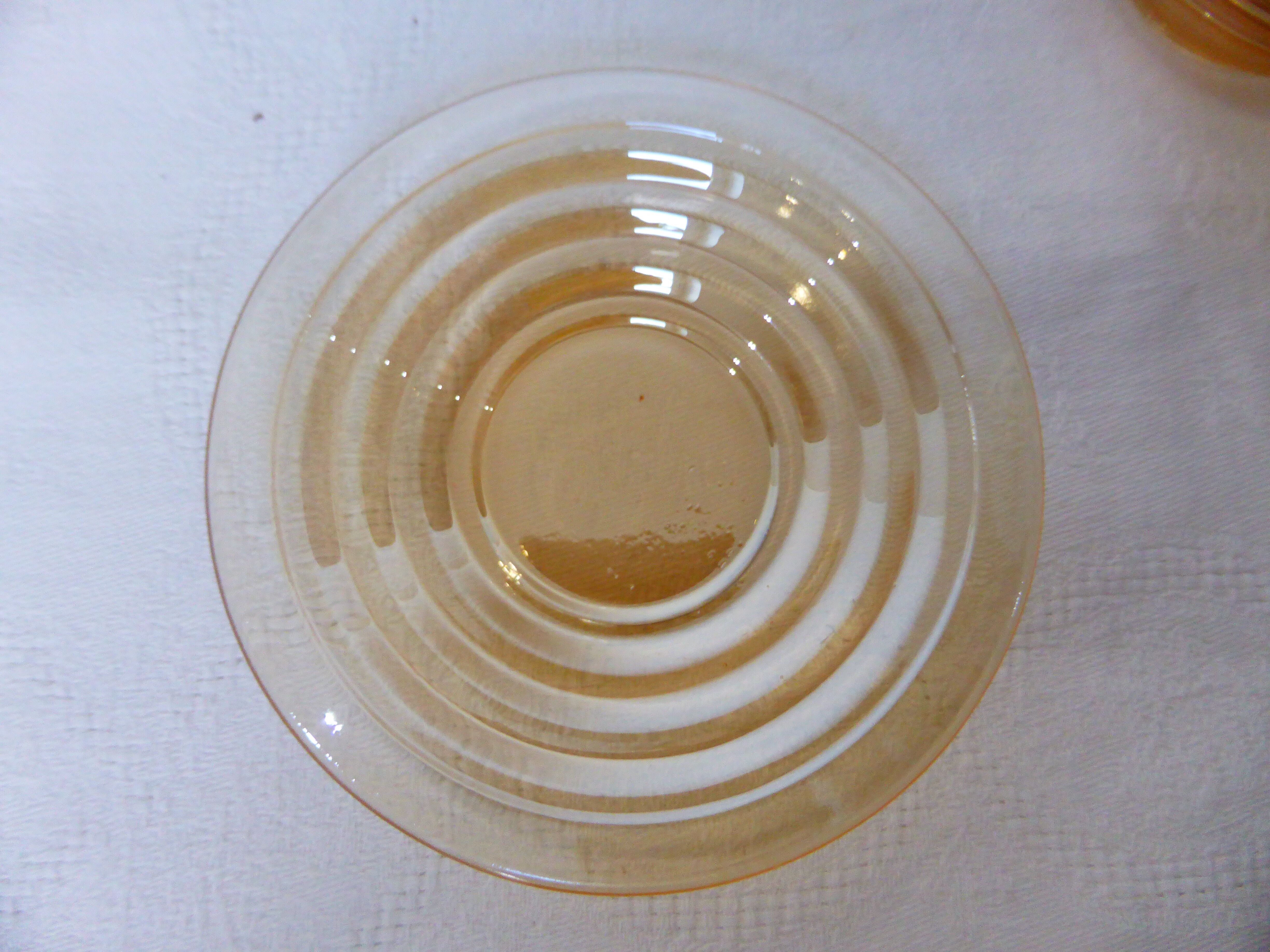 6 gondolo cups and coasters in iridescent pearly glass