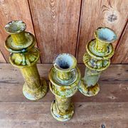 3 Bougeoirs de Tamegroute en céramique émaillé.