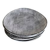 Set of 8 brutalist plates 1970 grey Niederviller Twilight
