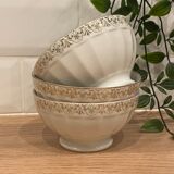 3 small faceted bowls