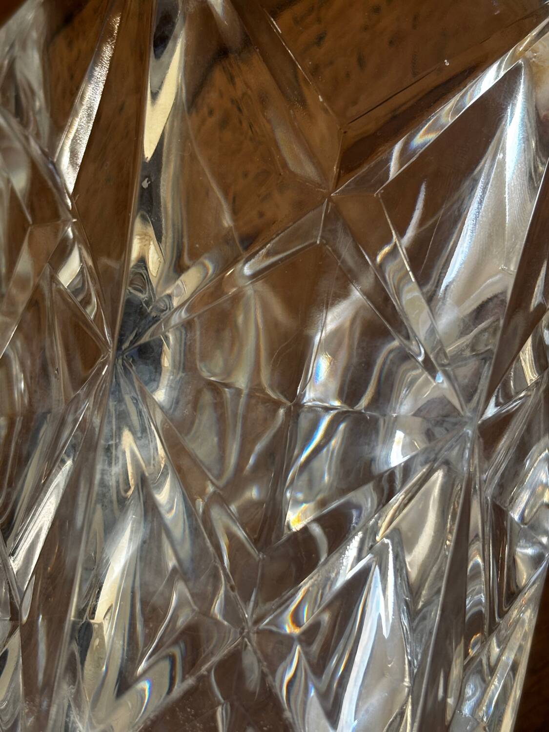 Vintage hexagonal cut crystal vase from Arques.