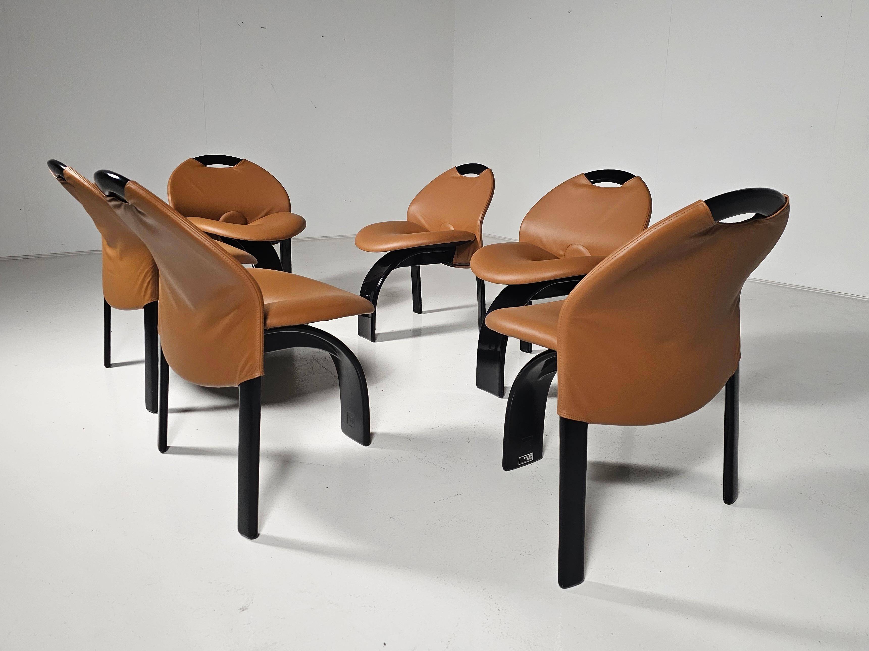 Set of 6 'Sail' dining chairs by Giovanni Offredi for Saporiti, 1973