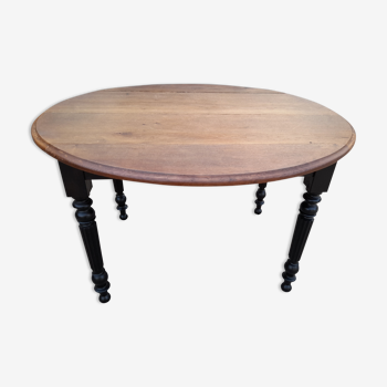 Table a volets Louis Philippe patiné noir