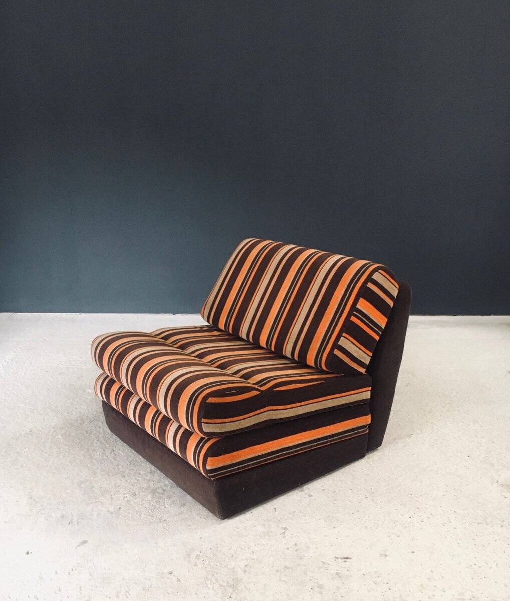 Fold-out extendable lounge chair, 1970s