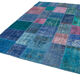 Handmade anatolian vintage 202 cm x 300 cm blue patchwork carpet