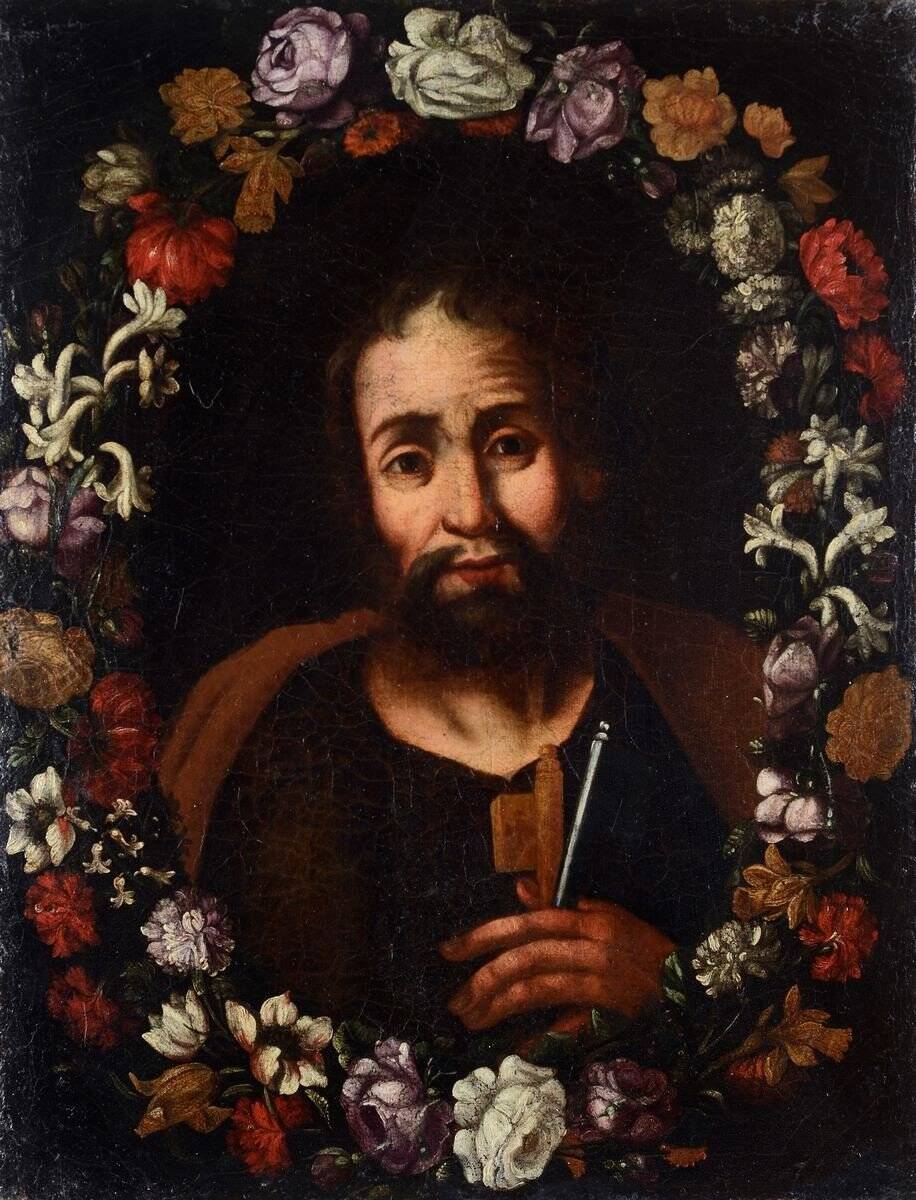 Peinture Ancienne Huile Sur Toile Saint Pierre Ecole Flamande En Italie 17ème Siècle