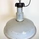 Large industrial midcentury grey enamel factory lamp, 1950s