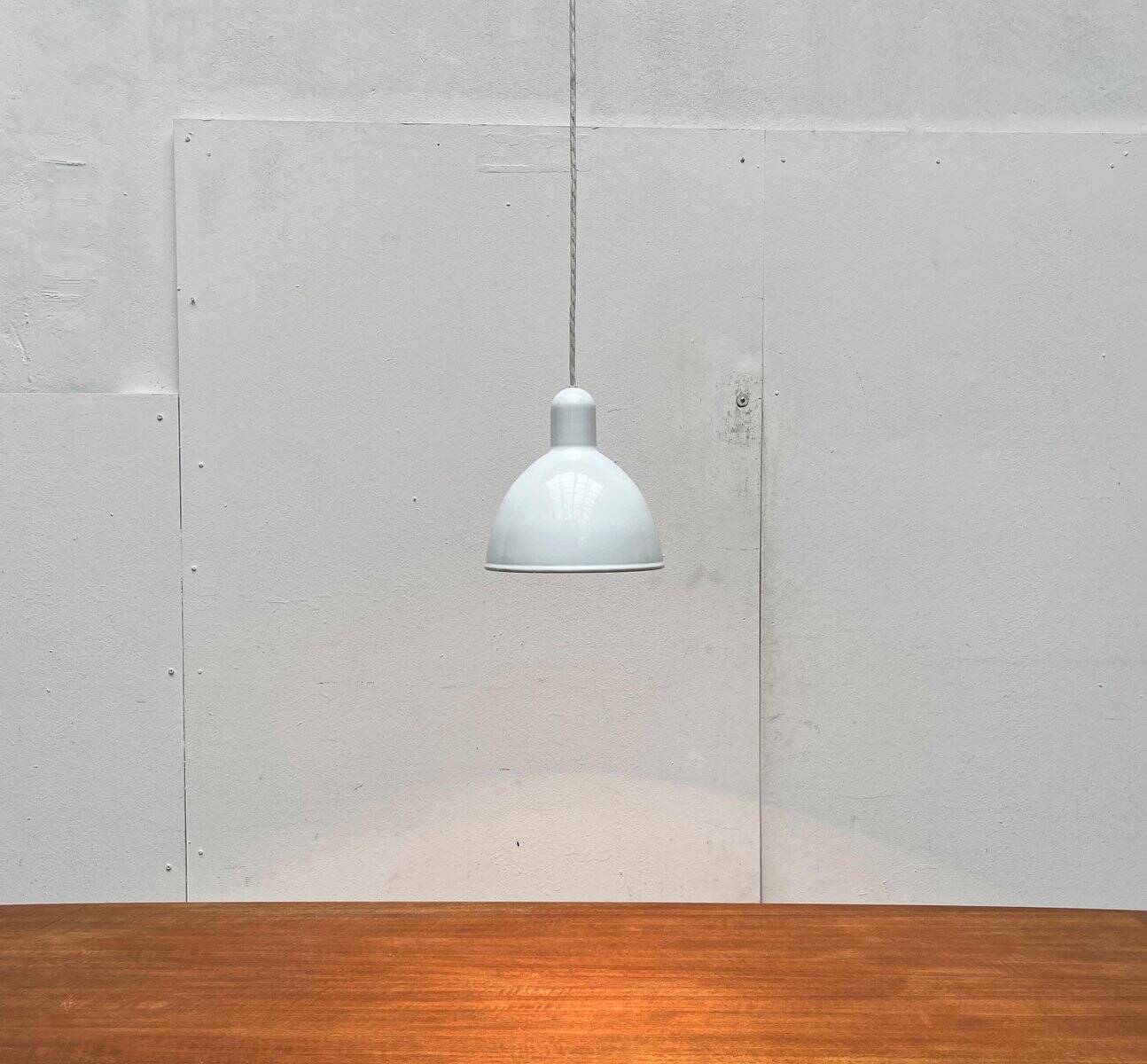 Vintage Danish enamelled pendant lamp model ES by Edgar Schlaefle for Louis Poulsen, 1980s.