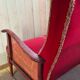 Wooden and velvet bench circa 1900