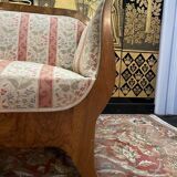 Bench - Charles X Bidermeier sofa in burl wood