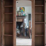 Art Deco wooden wardrobe with mirror