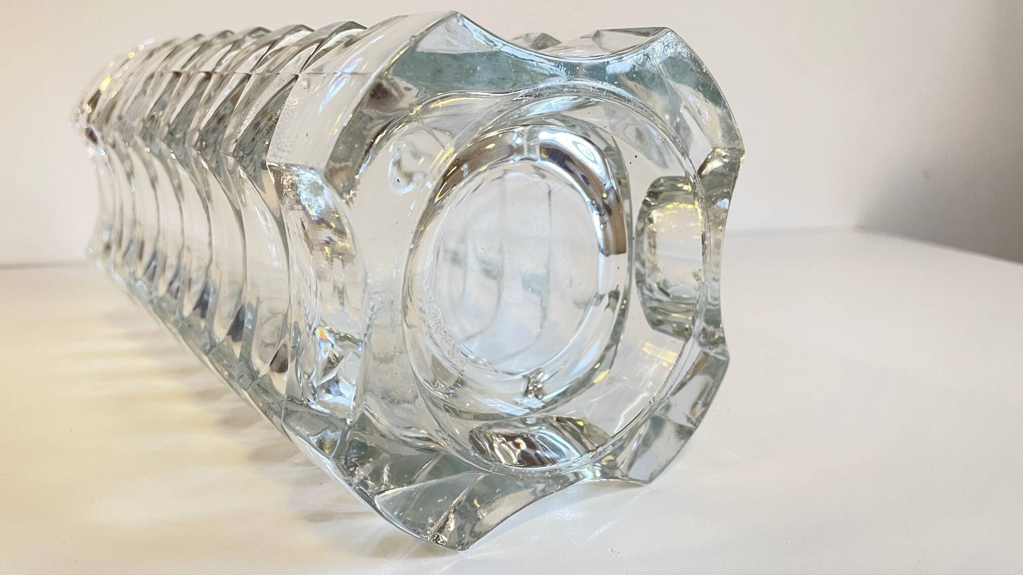 Geometric semi-crystal vase 1950s