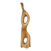 Sculpture abstraite en bois sculpté du milieu du siècle, 1968