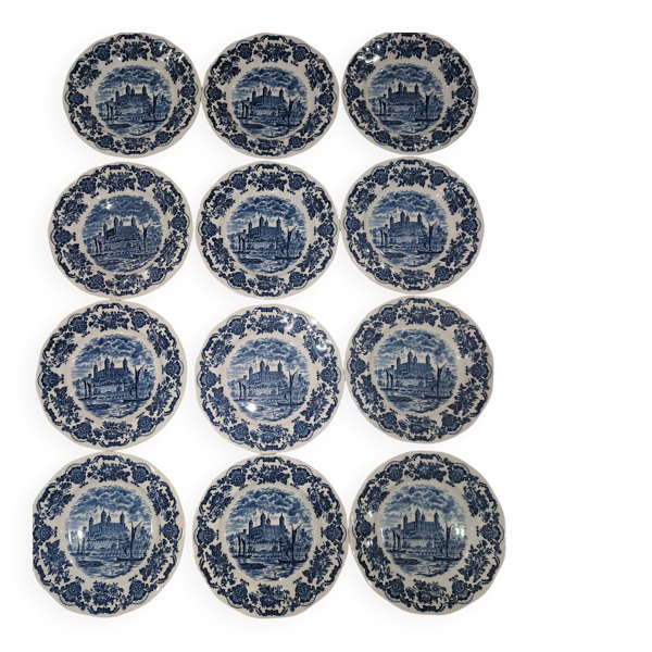 Service 12 Assiettes Plates Enoch Wedgwood Tower of London 20cm Neuf