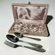Set of antique silver-plated cutlery for children.