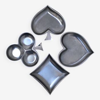 Series of empty pocket spades heart tile clover stainless steel design 80s