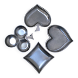 Series of empty pocket spades heart tile clover stainless steel design 80s