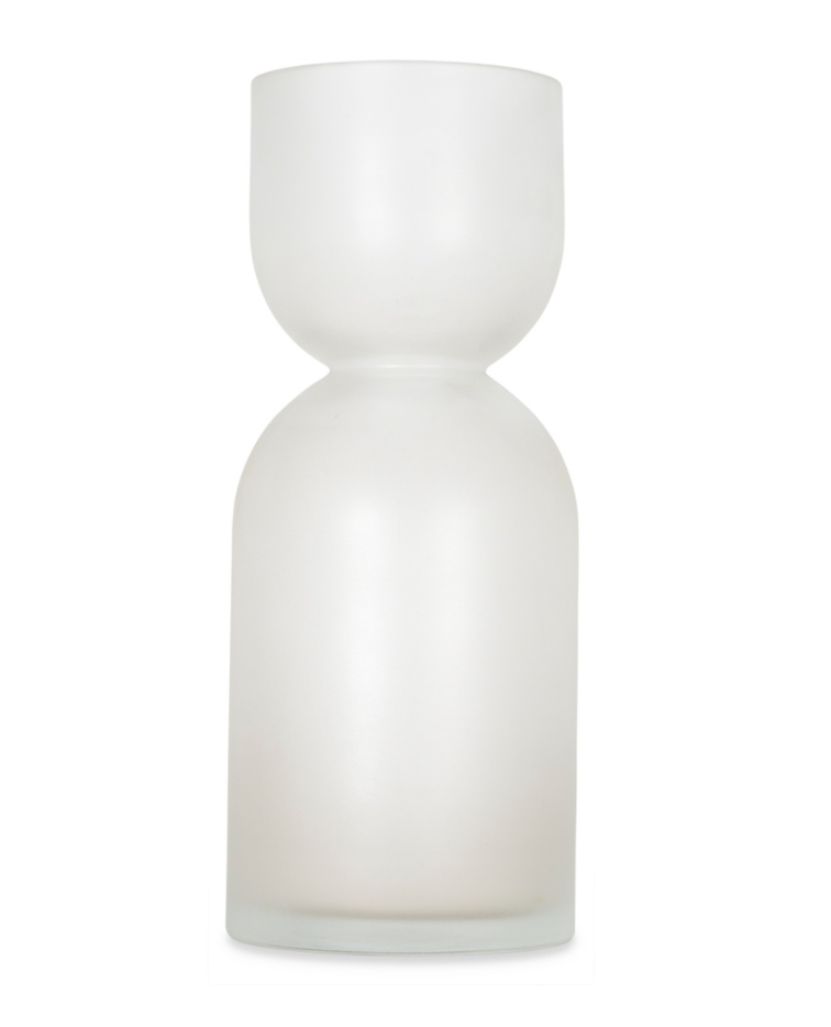 White sandblasted glass vase 29cm