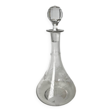 Etched glass carafe