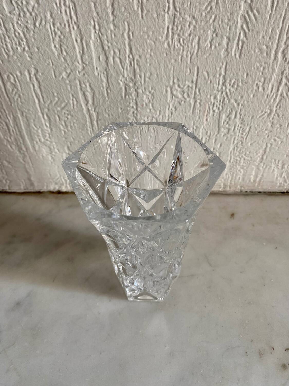 Vintage chiseled glass vase