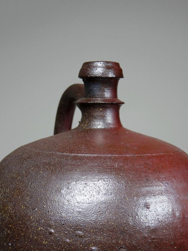 Grande jarre en grès normand émail lustré bordeaux ancienne années 20-30