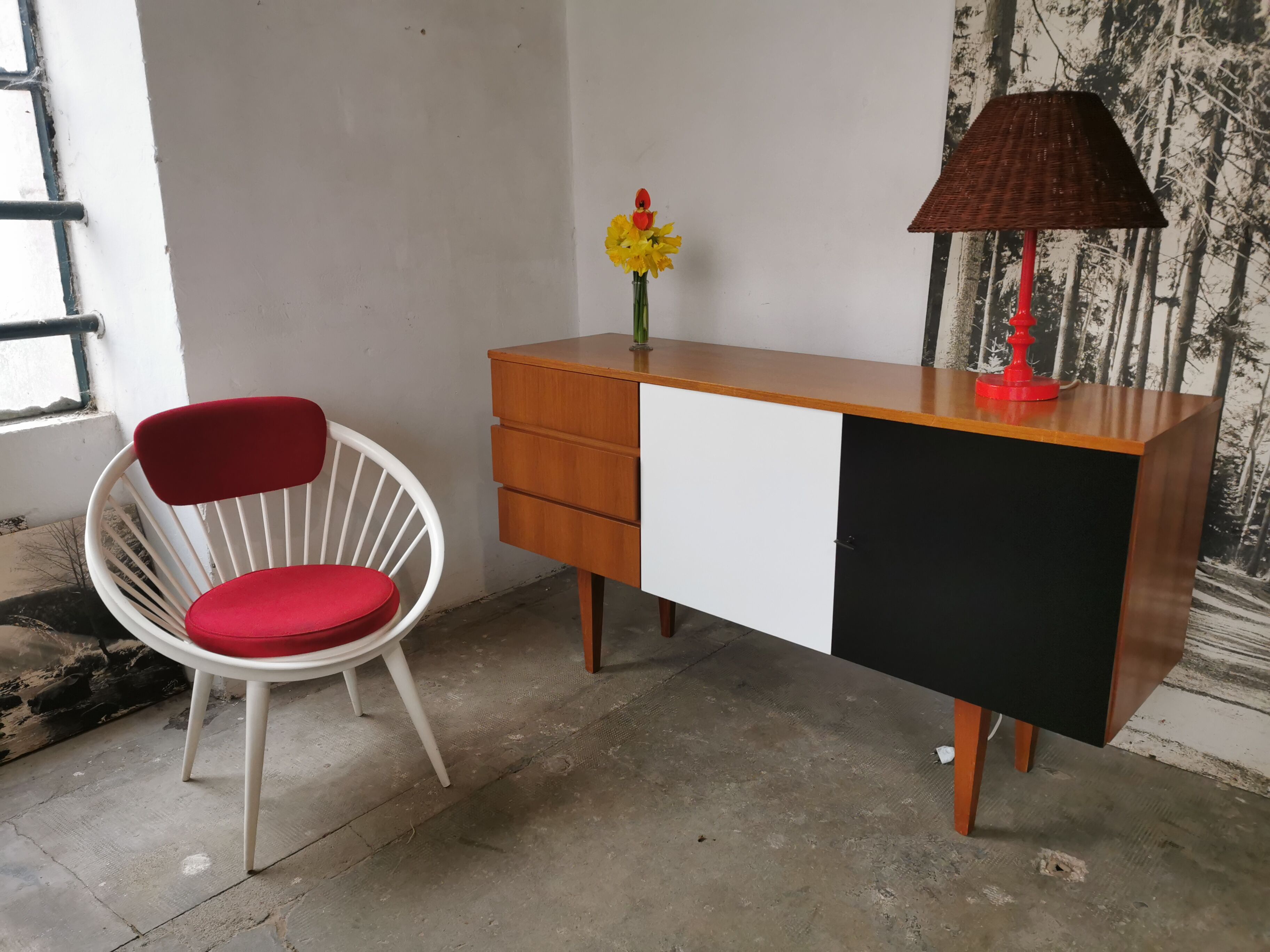 Vintage sideboard of the 60s Scandinavian style