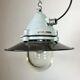 Aluminium and enameled bomb proof pendant lamp 70s