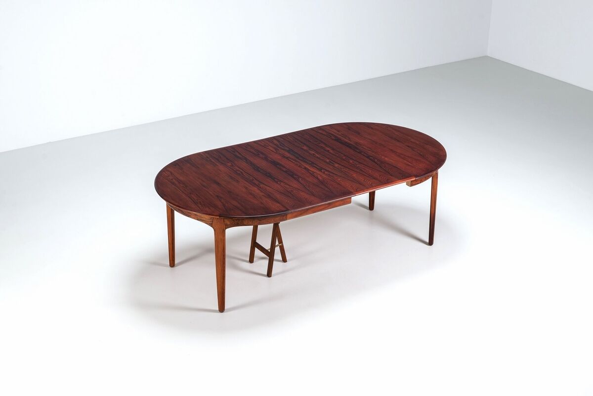 Henning Kjaernulf dining table in rosewood Soro Stole Denmark 1960