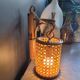 Vintage bamboo and cane wall light