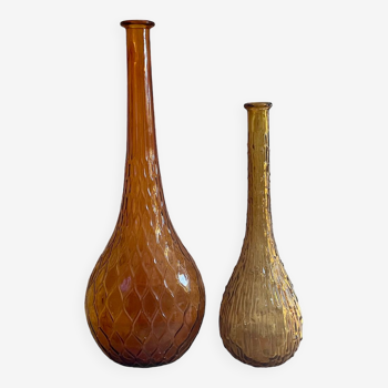 Amber Frosted Carafes 50 and 40cm