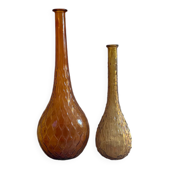 Carafes Empoli ambrées 50 et 40cm