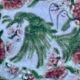 Edouard cazaux cup, firebird decoration on a background of floral seeds,