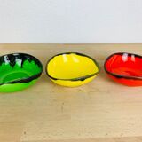 Trio de ramequins colorés années 50, céramique