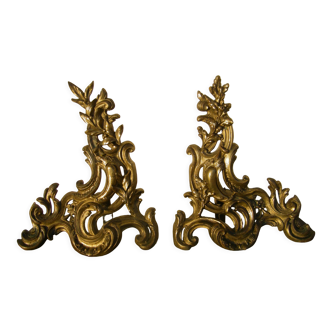 Pair of old Louis XV style chenets