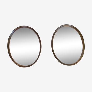 Pair of oval wall mirrors in bakelite 60's