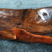 Coupe feuille en bois massif sculptée XXL ancienne