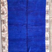 Tapis en laine pure bleu majorelle taille 150 x 250 cm