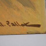 Claude PALLOT (1901-1987) "Still life with bouquet of yellow flowers" oil on panel signed