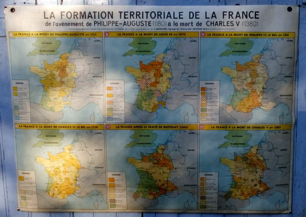 School poster diplomat the territorial formation of France 1962