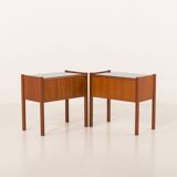 Italian mid century bedside tables, vintage nightstands, 1960s