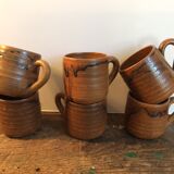 Set of 6 vintage stoneware cups