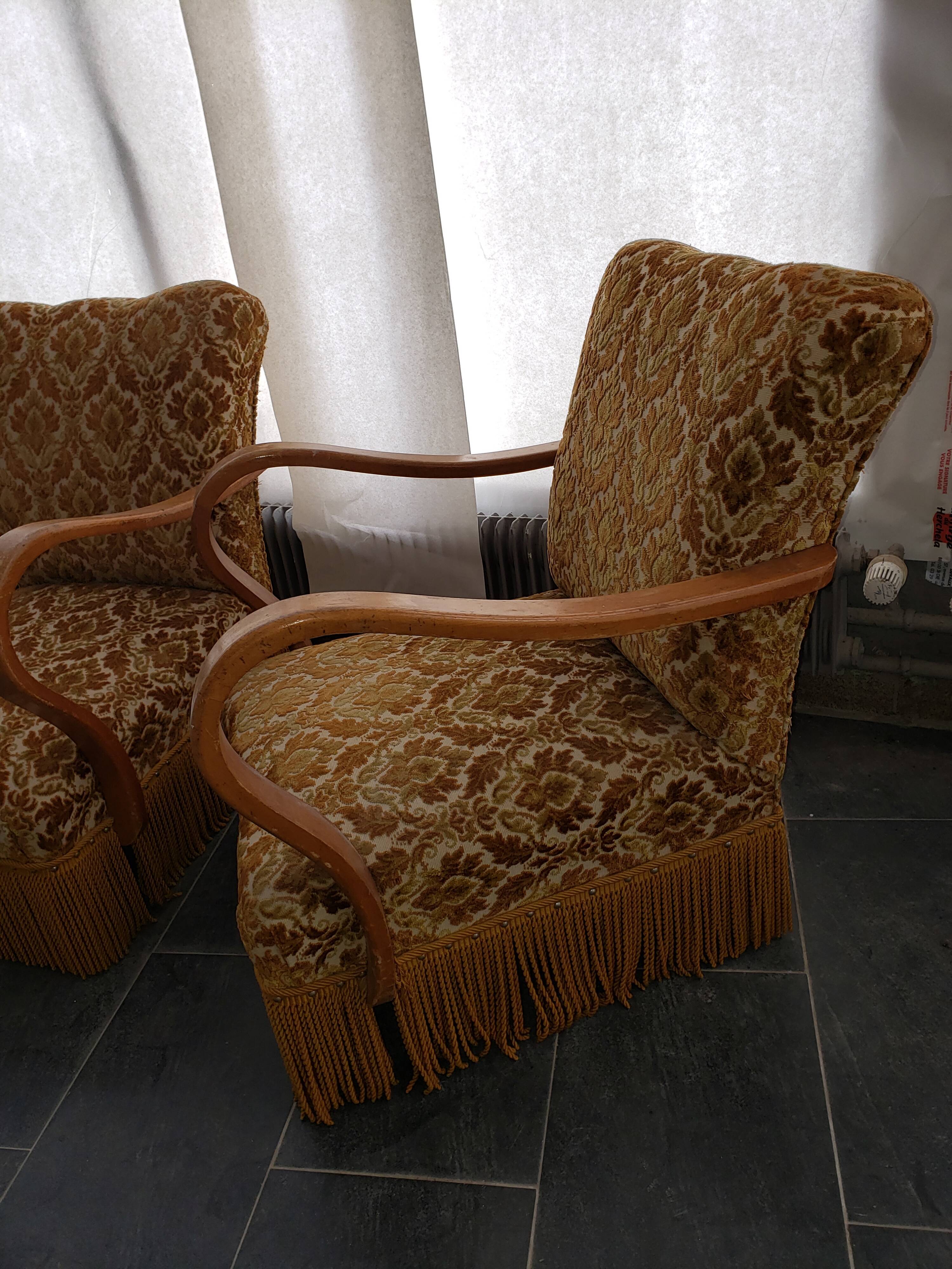 Pair of armchair art deco vintage 50 years