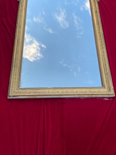 Sore napoleon iii wooden fireplace mirror