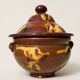 Antique glazed earthenware soup tureen