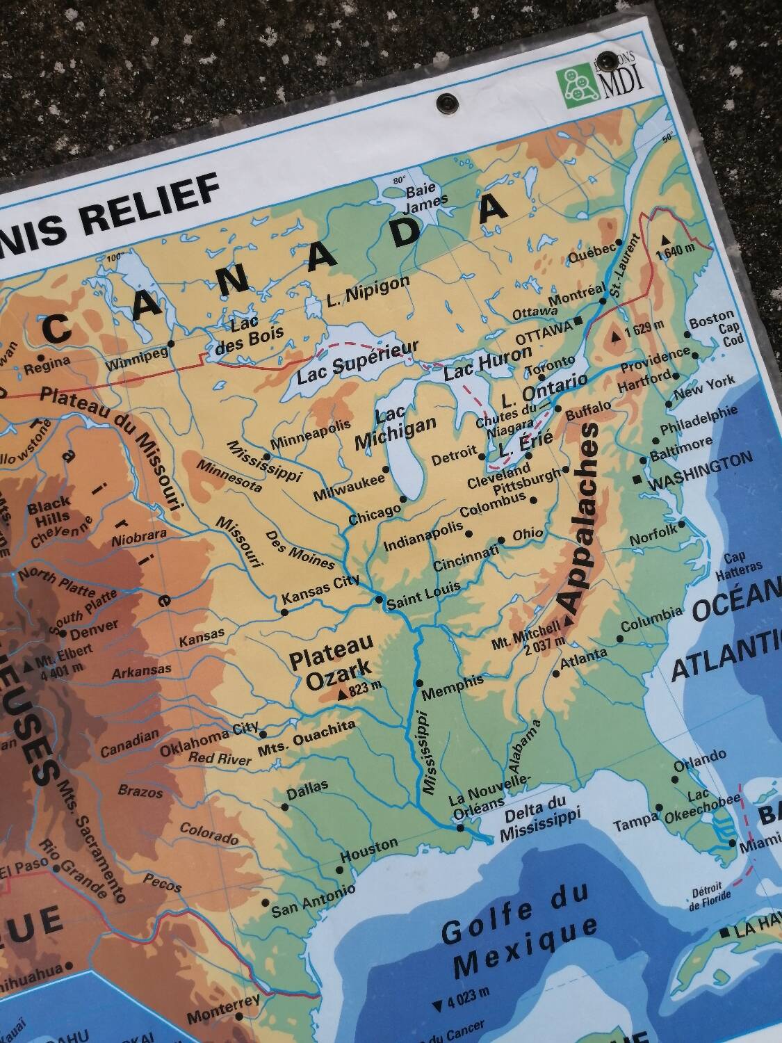 Old vintage MDI United States USA map