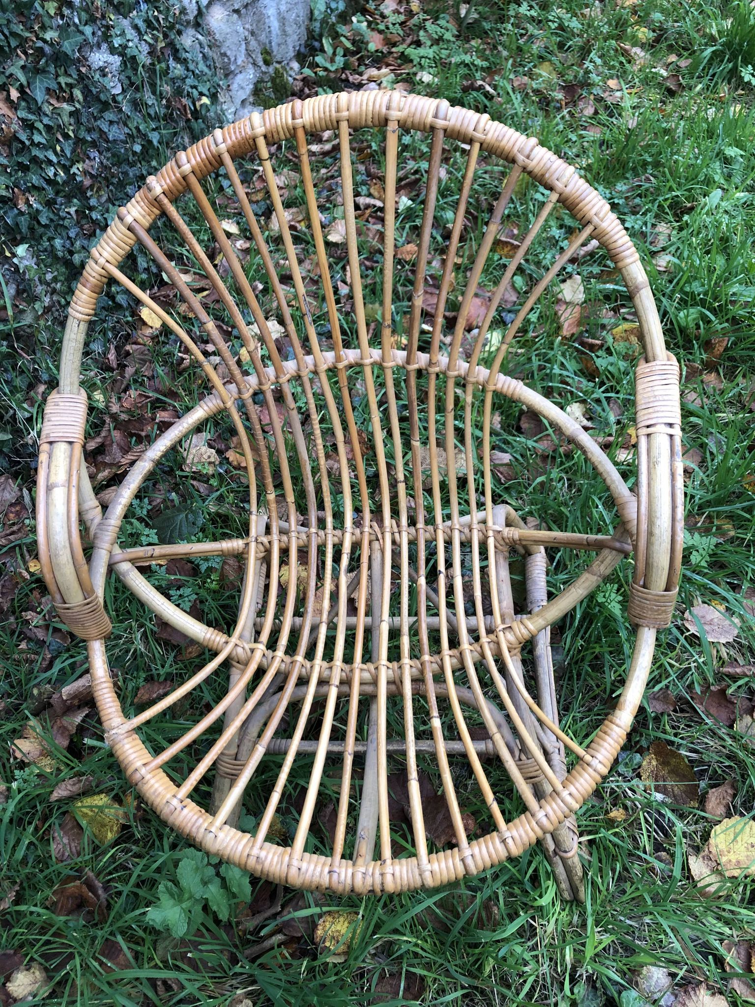 Bamboo rattan armchairs 60s