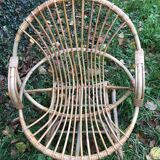 Fauteuils rotin bambou années 60