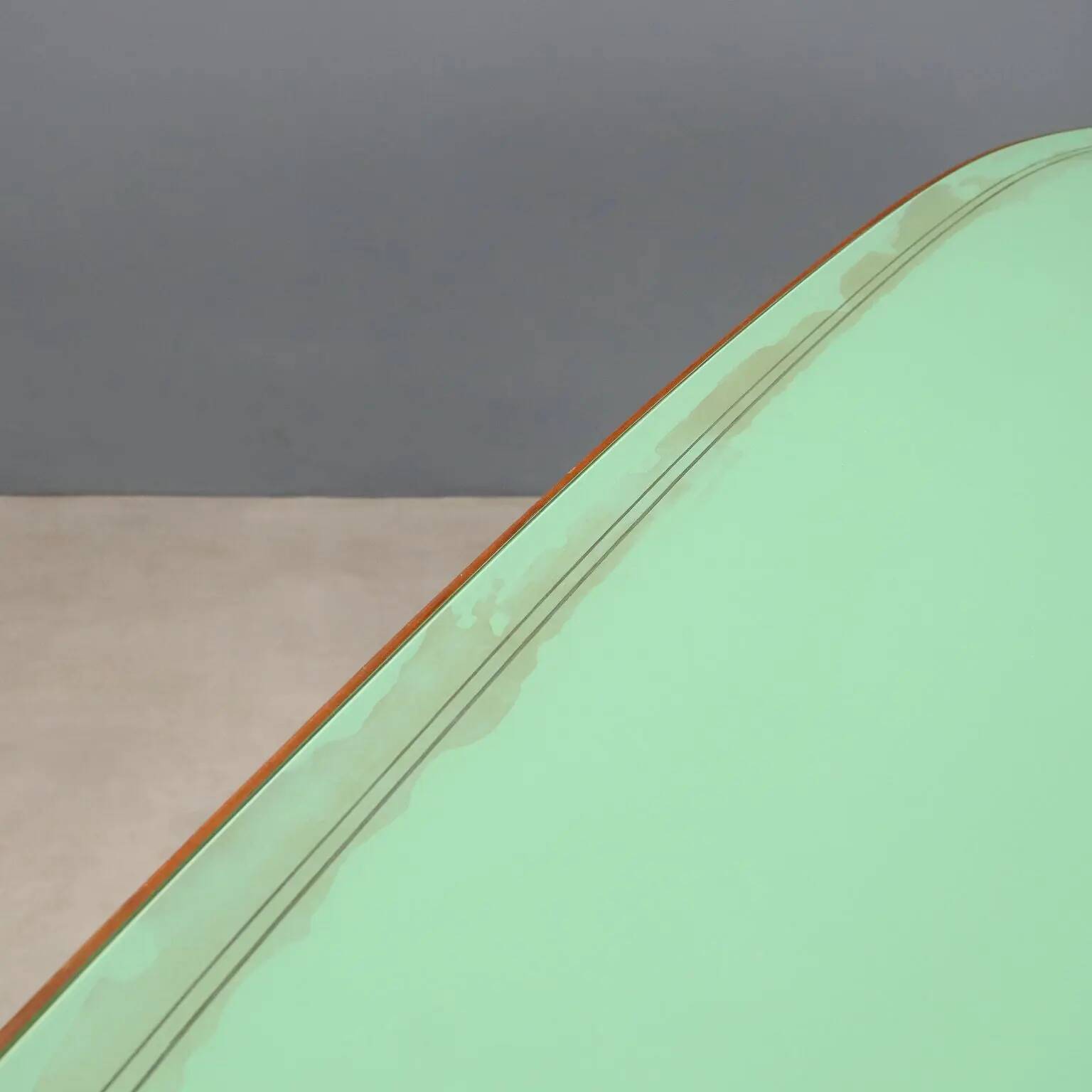 Vintage table in solid beech and glass, design, Italy, 1950s