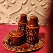 Set condiments sel poivre moutarde céramique Connemara Celtic